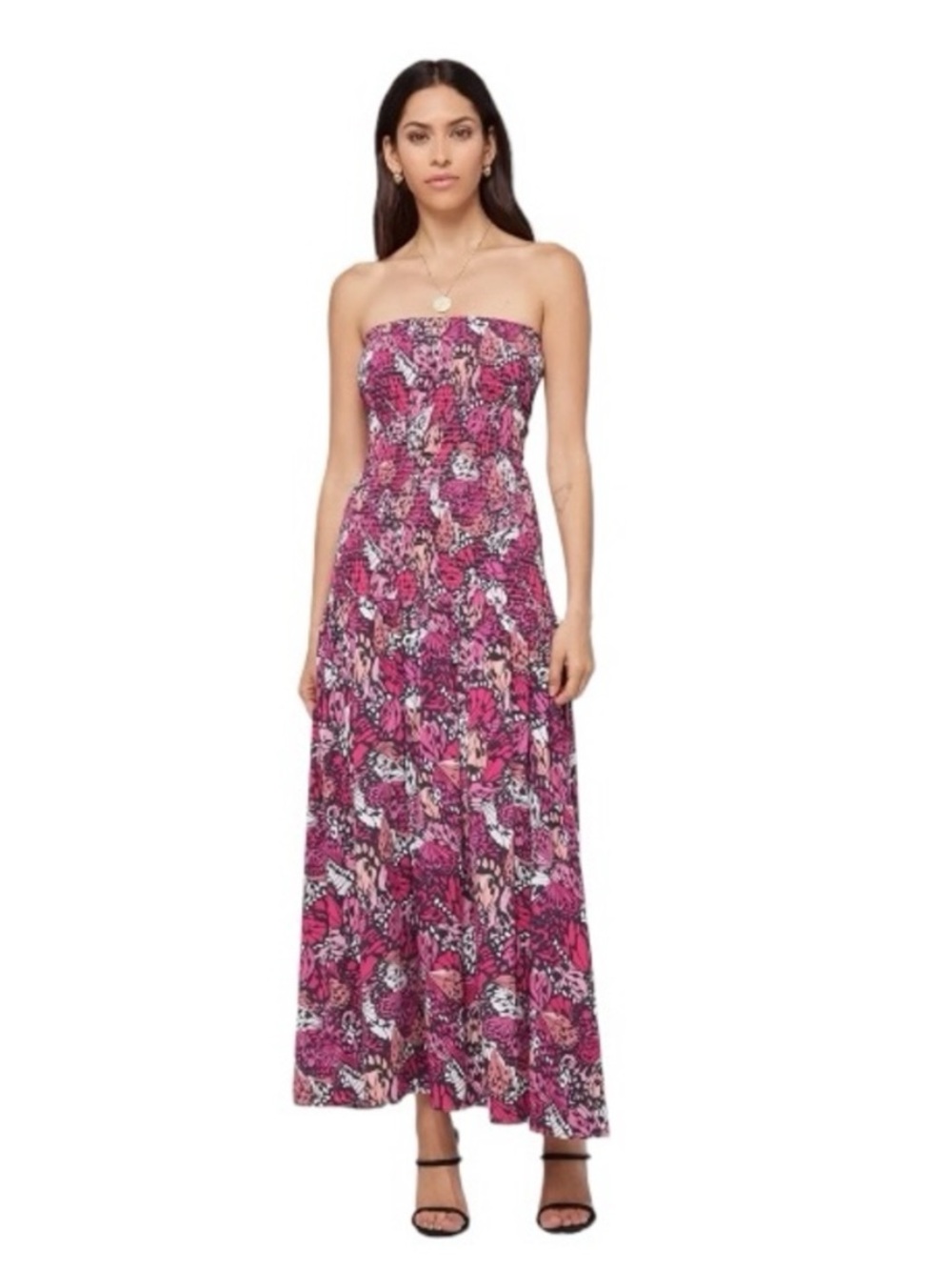 L Space smocked midi dress halter boho casual summer lightweight flowy spring